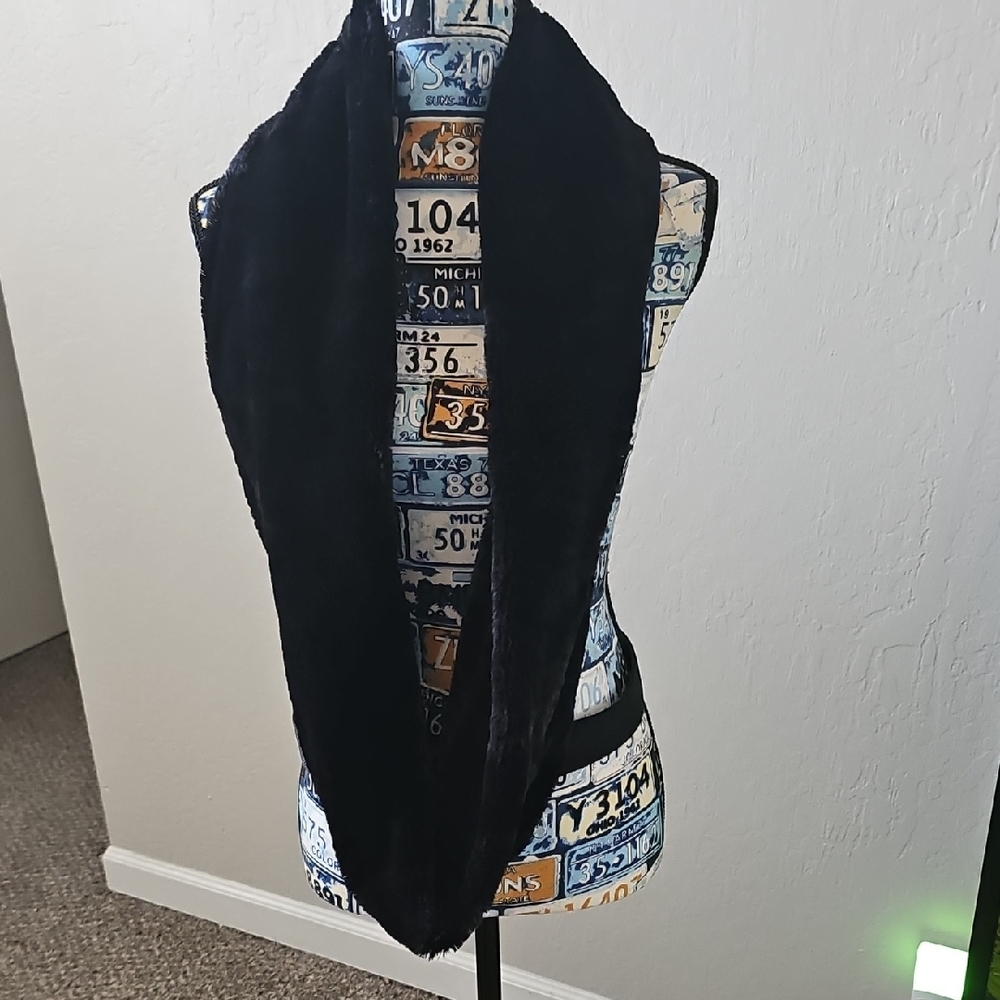 West Loop Black Faux Fur Vest